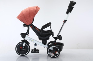 Tricicleta Copii COOL Trike Pink Stars, Pozitii Somn, Roti De Silicon 01 - Img 6