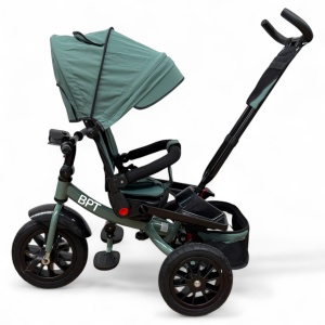 Tricicleta copii cu pozitie de somn,Roti cauciuc plin, muzica si lumini 5099 GREEN - Img 4