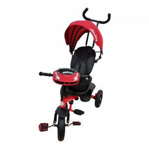 Tricicleta copii cu pozitii de somn, scaun rotativ, jucarie interactiva tip masinuta, Strilly Red - Img 3