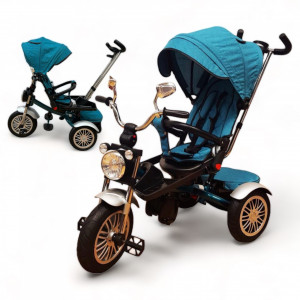 Tricicleta copii Pozitii Somn Motostyle Verde, Scaun Reversibil, Roti Cauciuc 04 - Img 1