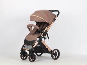 Carucior Bebe Tip Troller Cu Maner Reversibil Belecoo Zipy Crem NEW - Img 5