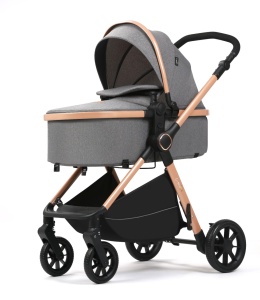 Carucior bebelusi 2 in 1 cu landou transformabil ,husa picioare si geanta Bloom Go BPT FNF7 Gri - Img 3
