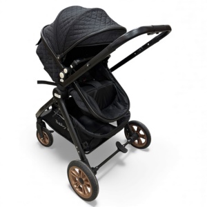 Carucior copii 2 in 1 cu maner reversibil si landou transformabil Baby C. Premium Negru BPTX2S - Img 6