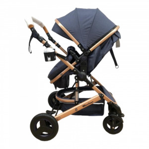 Carucior copii 2 in 1, Wonfuss Gold- Jeans, transformabil - Img 3