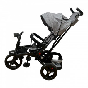 TRICICLETA 5099EVA CU POZITIE DE SOMN, SCAUN REVERSIBIL, FAR CU LUMINI SI MUZICA, GRI - Img 3