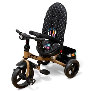 TRICICLETA COPII 5099EVA CU POZITIE DE SOMN, SCAUN REVERSIBIL, FAR CU LUMINI SI MUZICA, RAINBOW PLUS - Img 10