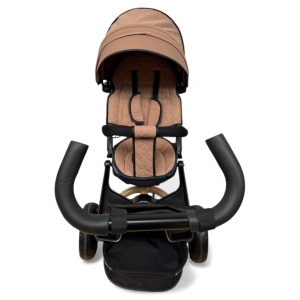 TRICICLETA COPII 5099EVA CU POZITIE DE SOMN, SCAUN REVERSIBIL, FAR CU LUMINI SI MUZICA, DARK BROWN - Img 9
