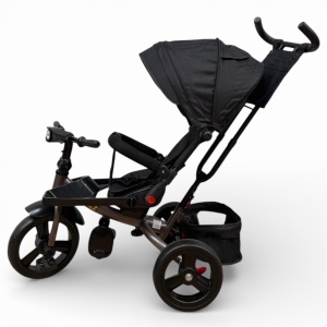 TRICICLETA COPII 5099EVA CU POZITIE DE SOMN, SCAUN REVERSIBIL, FAR CU LUMINI SI MUZICA, NEGRU COOL - Img 3