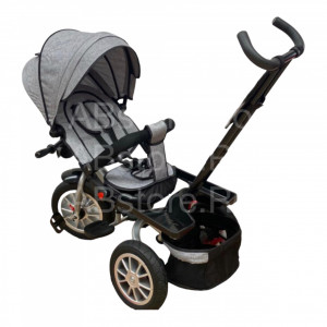 Tricicleta copii ABS TRIKE GREY, Pozitii Somn, Roti De Cauciuc, Far Cu Sunete Scaun rotativ 01 - Img 6