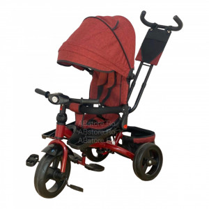 Tricicleta Copii Cu Pozitie De Somn, Muzica Si Lumini, 8 Luni-4 Ani UNV-5099EVA-Rosu - Img 2
