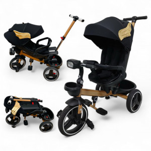 Tricicleta Copii Cu Pozitie De Somn Scaun Rotativ Sunete Si Lumini BPT620 Gold Wings Plus