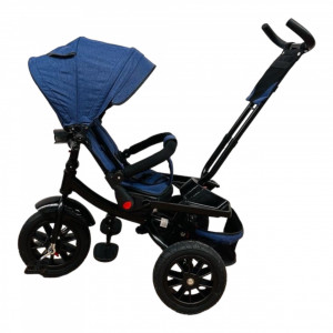 Tricicleta copii cu scaun reversibil si spatar reglabil Albastru 5099 Turbo - Img 8