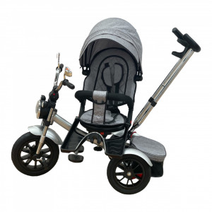 Tricicleta Copii Pozitii Somn Motostyle Grey&Black, Scaun Reversibil, Roti Cauciuc 03 - Img 2