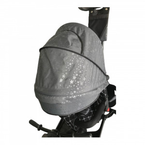Tricicleta Cu Pozitie De Somn, Muzica Si Lumini, 8 Luni-4 Ani, Negru, UNV-5099EVA-DARK GREY Star - Img 4