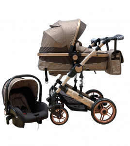 Carucior Copii 3 In 1 ABS Crem - Img 2