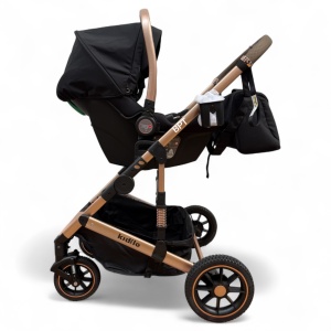 Carucior copii 3 in 1 cu landou tranformabil in sport si scoica auto FlexiGo Black BPT-A10 - Img 10