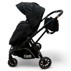 Carucior Copii Modern Lux Negru Buline Aurii F7C - Img 3