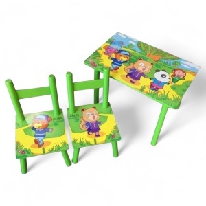 Set masuta cu 2 scaunele copii Green Bear BPT39 - Img 3