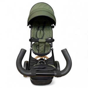TRICICLETA COPII 5099EVA CU POZITIE DE SOMN, SCAUN REVERSIBIL, FAR CU LUMINI SI MUZICA, DARK GREEN - Img 7
