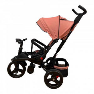 Tricicleta Copii Cu Pozitie De Somn, Muzica Si Lumini, 8 Luni-4 Ani, UNV-5099EVA-Somon - Img 3