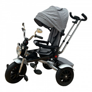 Tricicleta Copii Pozitii Somn Motostyle Grey&Black, Scaun Reversibil, Roti Cauciuc 03 - Img 3