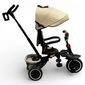 Tricicleta pliabila copii cu pozitie de somn si scaun rotativ Baby C. Trike Crem - Img 3