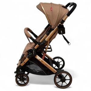 Carucior Bebe Tip Troller Cu Maner Reversibil Belecoo Zipy Crem - Img 6