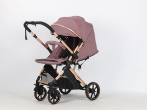 Carucior Bebe Tip Troller Cu Maner Reversibil Belecoo Zipy Mauve NEW - Img 3