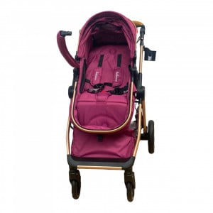 Carucior Copii 2 In 1 Belecoo CLASS Mov Roti Cauciuc, Landou Reversibil - Img 6