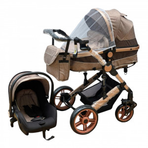 Carucior Copii 3 In 1 ABS Crem - Img 8