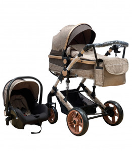 Carucior Copii 3 In 1 ABS Crem - Img 3