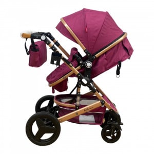 Carucior copii 3 în 1 Belecoo Rose transformabil accesorii - Img 8