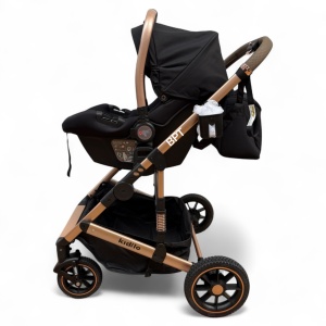 Carucior copii 3 in 1 cu landou tranformabil in sport si scoica auto FlexiGo Black BPT-A10 - Img 7