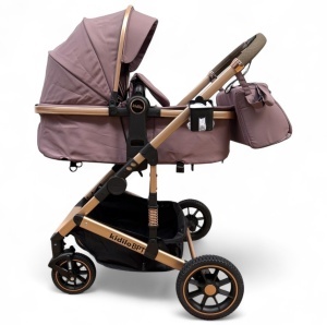 Carucior copii 3 in 1 cu landou tranformabil in sport si scoica auto FlexiGo Purple BPT-A10 - Img 3