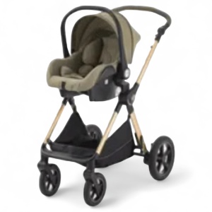 Carucior copii 3 in 1 TrioGo Dark Kaky cu maner reversibil , landou transformabil si reversibil, husa de picioare si gentuta H2D - Img 5