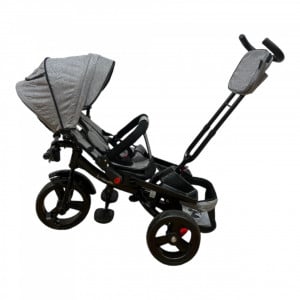 TRICICLETA 5099EVA CU POZITIE DE SOMN, SCAUN REVERSIBIL, FAR CU LUMINI SI MUZICA, GRI - Img 5