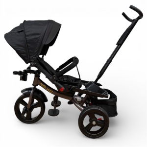 TRICICLETA COPII 5099EVA CU POZITIE DE SOMN, SCAUN REVERSIBIL, FAR CU LUMINI SI MUZICA, NEGRU COOL - Img 7