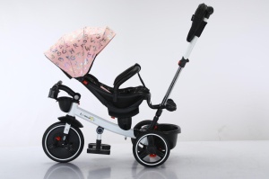 Tricicleta copii COOL Trike Pink, pozitii somn, roti de silicon 01 - Img 5