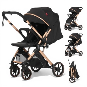 Carucior Bebe Tip Troller Cu Maner Reversibil Belecoo Zipy Negru NEW