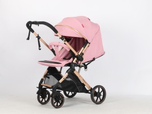 Carucior Bebe Tip Troller Cu Maner Reversibil Belecoo Zipy Roz NEW - Img 3