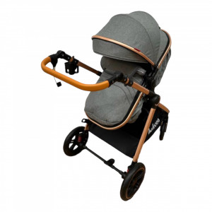 Carucior Copii 2 In 1 Belecoo CLASS Grey Roti Cauciuc Landou Reversibil Transformabil si GENTUTA - Img 5