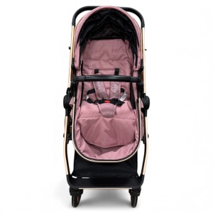 Carucior copii 2 in 1 cu maner reversibil si landou transformabil Baby C. Premium Roz BPTX2S - Img 9