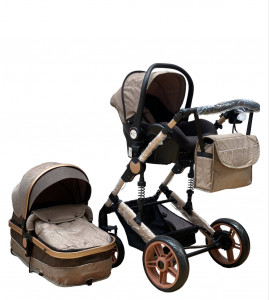 Carucior Copii 3 In 1 ABS Crem - Img 4