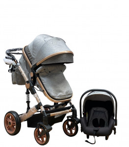Carucior Copii 3 In 1 ABS Grey - Img 2