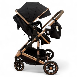 Carucior copii 3 in 1 cu landou tranformabil in sport si scoica auto FlexiGo Black BPT-A10 - Img 4