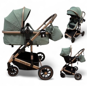 Carucior copii 3 in 1 cu landou tranformabil in sport si scoica auto FlexiGo Green BPT-A10