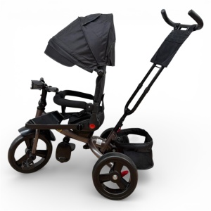 TRICICLETA COPII 5099EVA CU POZITIE DE SOMN, SCAUN REVERSIBIL, FAR CU LUMINI SI MUZICA, NEGRU COOL - Img 4