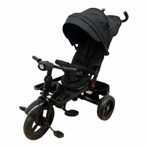 Tricicleta copii cu pozitie de somn, muzica si lumini, 8 luni-4 ani, UNV-5099EVA-NEGRU - Img 2