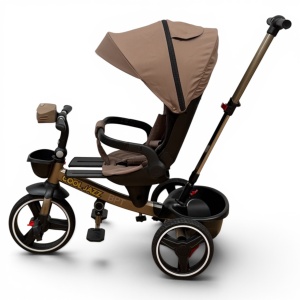 Tricicleta Copii Cu Pozitie De Somn Scaun Rotativ Sunete Si Lumini BPT620 Maron Cool - Img 3