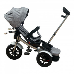 Tricicleta Copii Pozitii Somn Motostyle Grey&Black, Scaun Reversibil, Roti Cauciuc 03 - Img 5